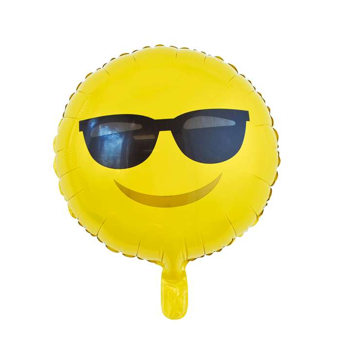 Rund Emoji Solbriller Folieballon