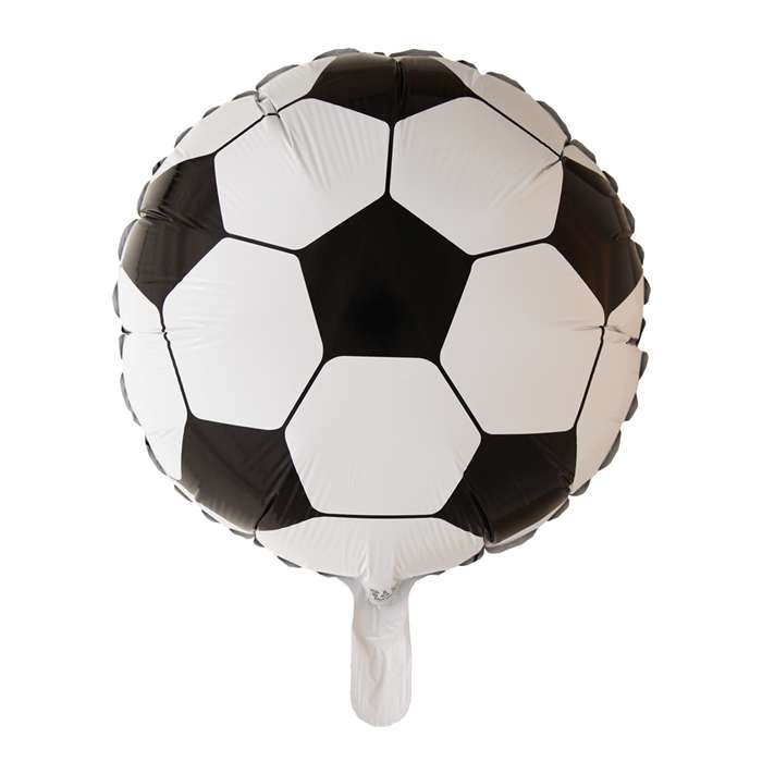 Rund Fodbold Folieballon - 1 stk (46 cm) | Fodbold Folieballoner - Temashop