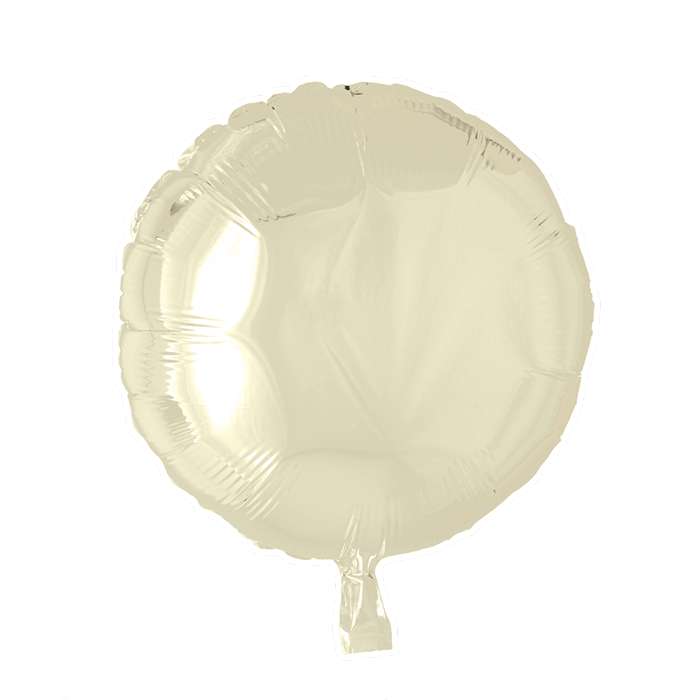 Rund Folieballon Cremehvid - 1 stk (46 cm) - Temashop