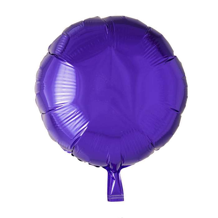 Rund Folieballon Lilla - 1 stk (46 cm) | Lilla tema Folieballoner - Temashop