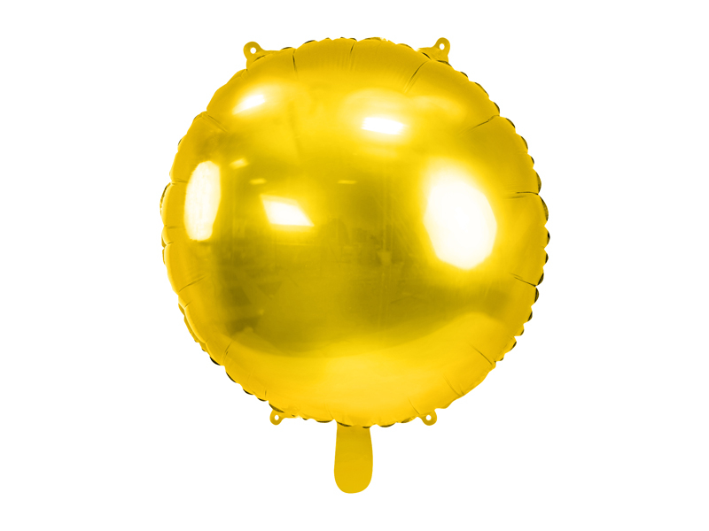 Rund Folieballon Metallisk Guld - 1 stk (59 cm) | Guld tema Folieballoner - Temashop