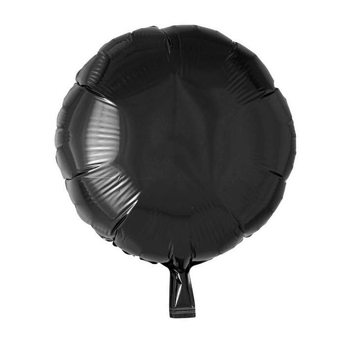 Rund Folieballon Sort - 1 stk (46 cm) - Temashop