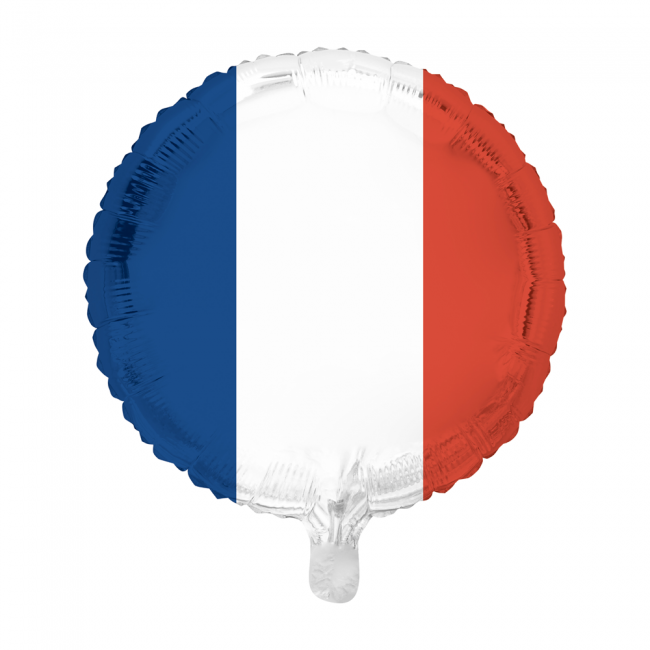 Rund Frankrig Flag Folieballon - 1 stk (45 cm) | Frankrig Folieballoner - Temashop