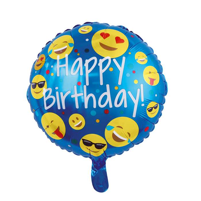 Rund Happy Birthday Emojis Folieballon