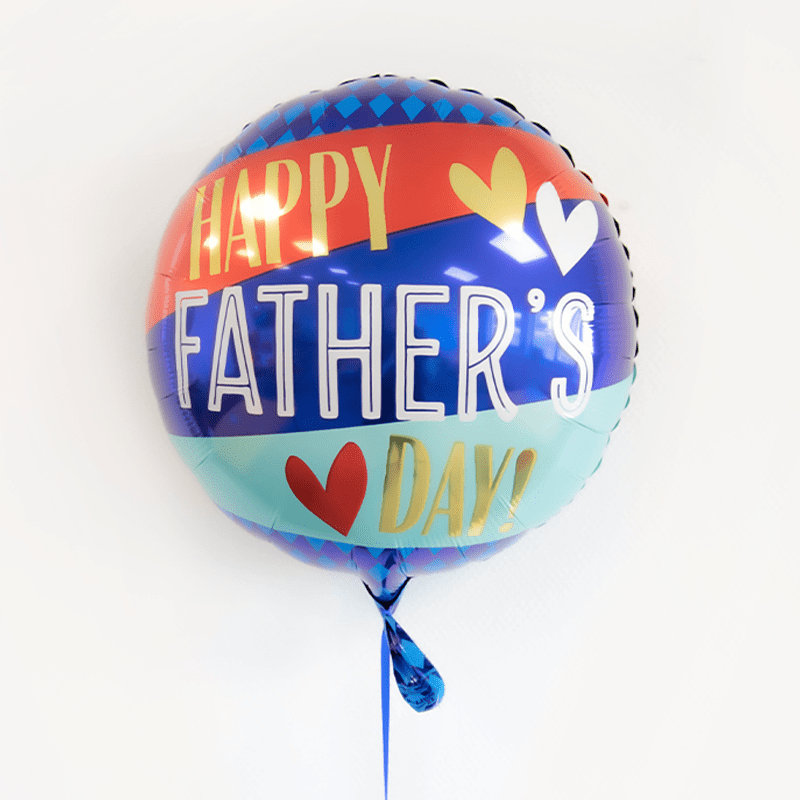 Rund Happy Fathers Day Folieballon - 1 stk (43 cm) | Fars dag Folieballoner - Temashop