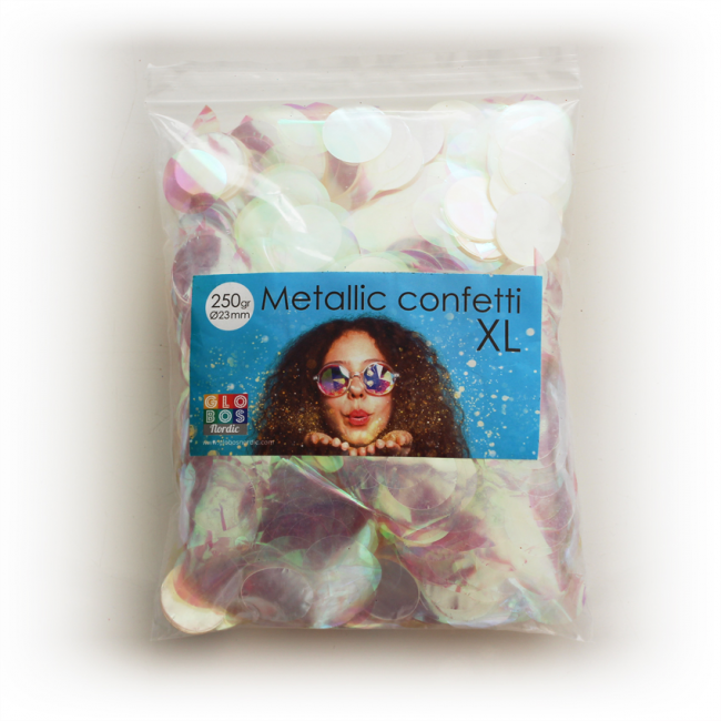 Rund Konfetti Iriserende - 1 pose (250 g) - Temashop