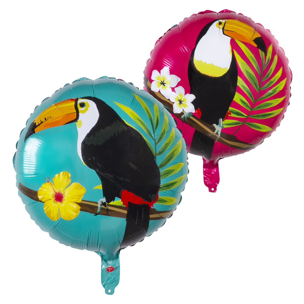 Rund Tropical Party Folieballon - 1 stk (45 cm) | Hawaii Folieballoner - Temashop