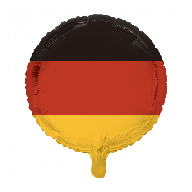 Rund Tyskland Flag Folieballon - 1 stk (45 cm) | Tyskland Folieballoner - Temashop