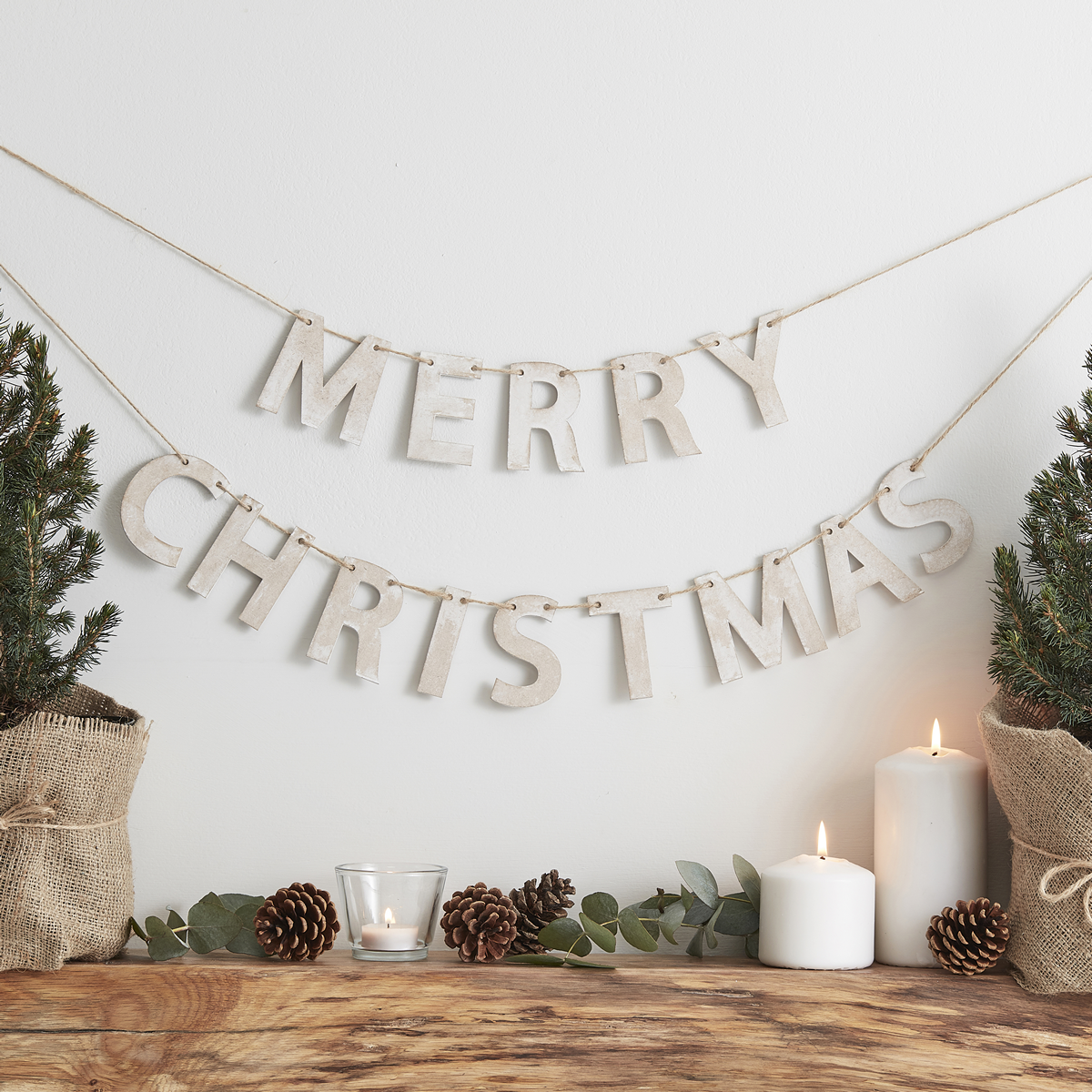 Rustic Christmas Træ Guirlande - 1 stk (1,5 m) | Julepynt Guirlander - Temashop