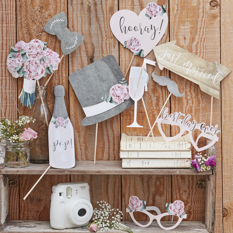 Rustic Country Photo Booth - 10 stk (24 x 18 cm) | Bryllup Photobooth - Temashop