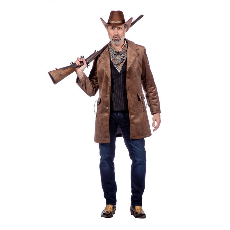 Rustik Western Jakke - Historisk kostume til voksne i størrelserne S-3XL | Det vilde vesten kostume til mænd - Temashop