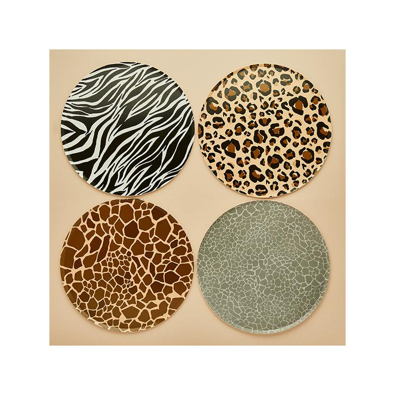 Safari Paptallerkener - 8 stk (23 cm) | Safari Tallerkner - Temashop