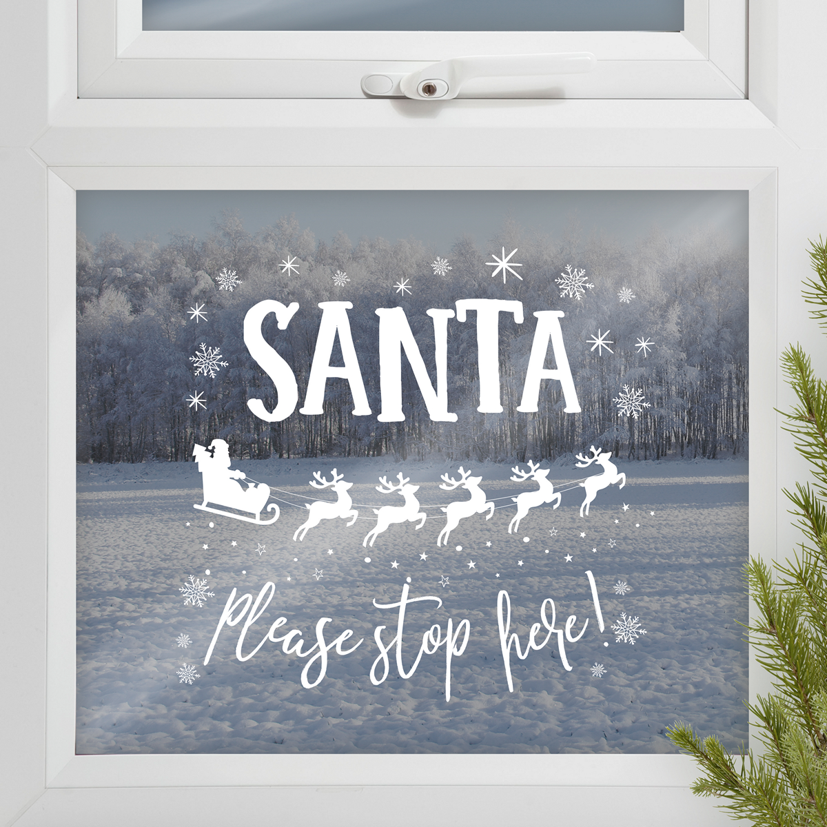Santa Vinduesdekoration - 1 stk | Julemand Vinduespynt - Temashop
