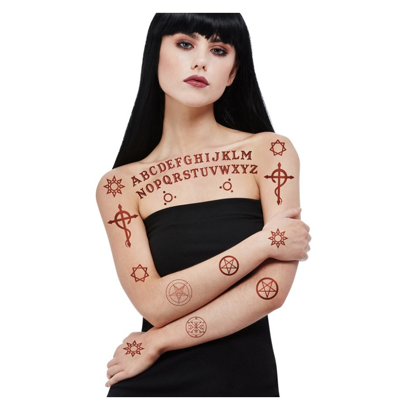 Satanisk Ouija Falske Tatoveringer | Satanisk Tatoveringer - Makeup & Negle - Temashop