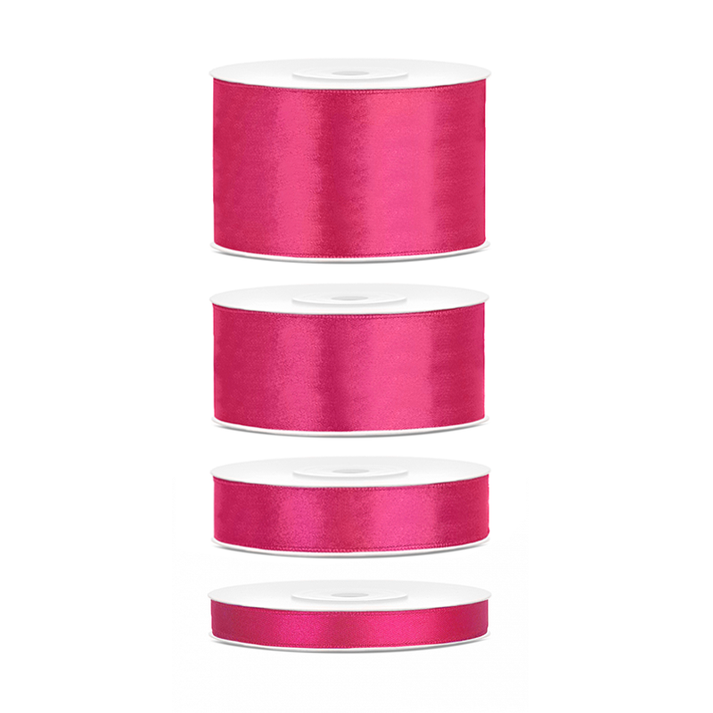 Satinbånd Hot Pink - 1 rulle (25 m) | Pink tema Bånd - Temashop