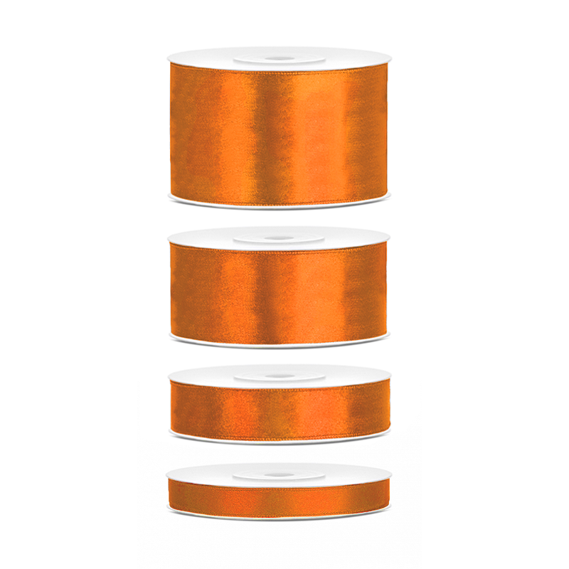 Satinbånd Orange - 1 rulle (25 m) | Orange tema Bånd - Temashop