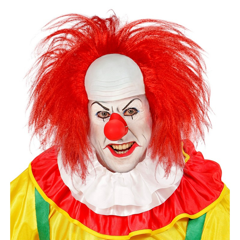 Scary Klovnehår | Horror Clown Maske - Hovedtilbehør - Temashop