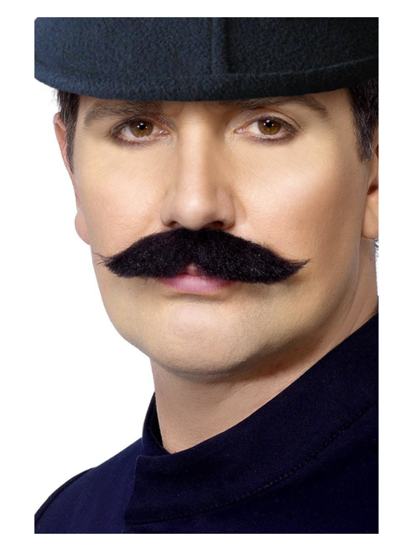 Selvklæbende Moustache Sort | Politi Skæg - Hovedtilbehør - Temashop