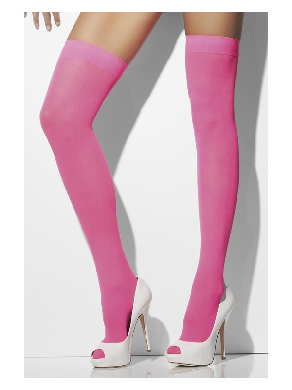 Selvsiddende Strømper Neonpink | Pink tema Strømper / Strømpebukser / Knæstrømper - Beklædning - Temashop