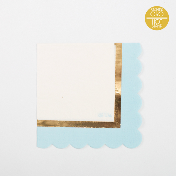 Servietter Hvid/Lyseblå - 16 stk (33 x 33 cm) | Babyshower Servietter - Temashop