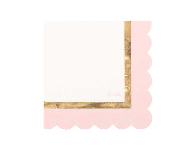 Servietter Hvid/Rosa - 16 stk (33 x 33 cm) | Babyshower Servietter - Temashop