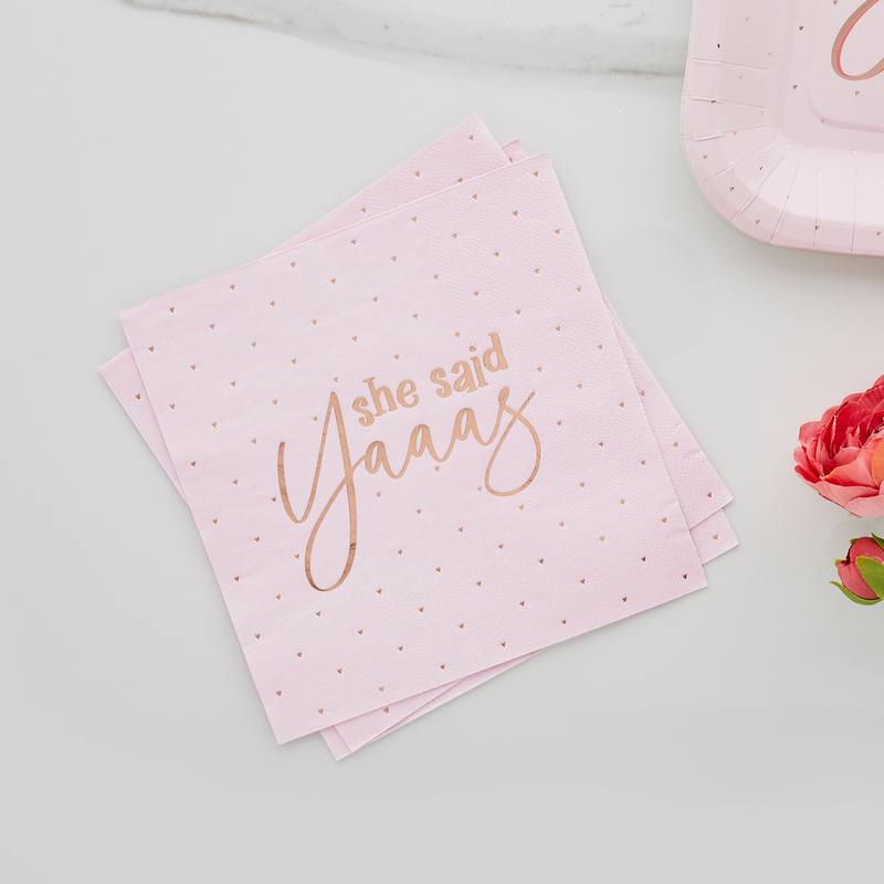 She Said Yaaas Servietter - 10 stk (33 x 33 cm) | Bachelorette Servietter - Temashop