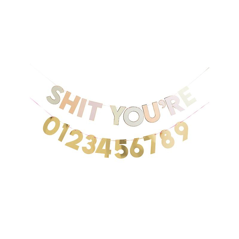 Shit You're Fødselsdag Banner - 2 dele (2 m) | Fødselsdag voksen Guirlander - Temashop