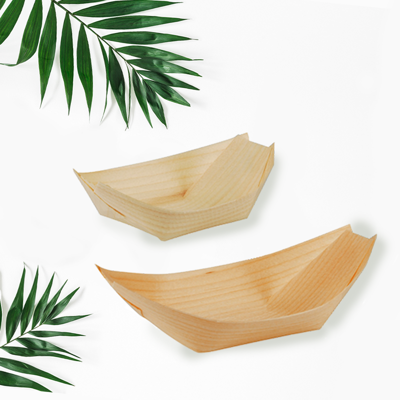 Serveringsbåde Eco - 50 stk (16,5 x 8,5 cm) | Natur tema Tallerkner - Temashop