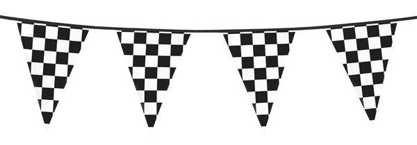 Skakternet Vimpelguirlande - 1 stk (6 m) | Racerløb tema Guirlander - Temashop