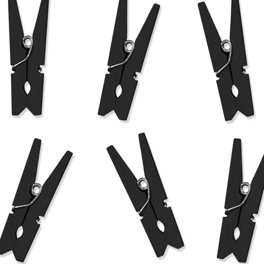 Små Klemmer, Sort - 10 stk (3,5 cm) - Temashop