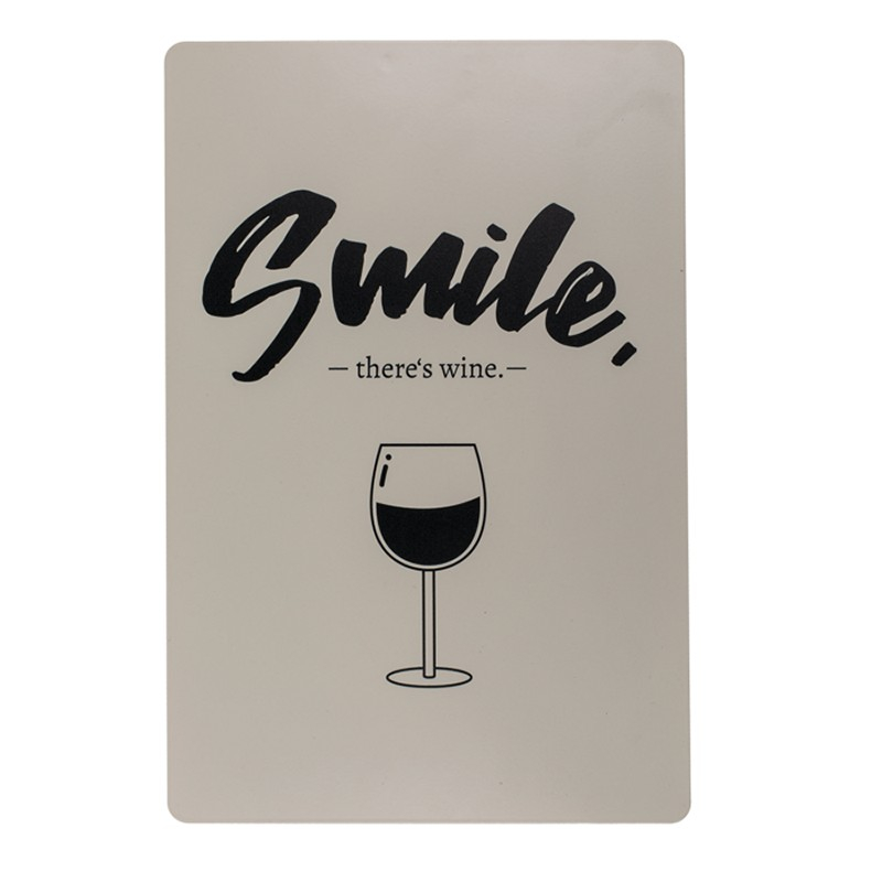 Smile There's Wine Skilt (30 x 20 cm) | Drinks Skilte - Temashop