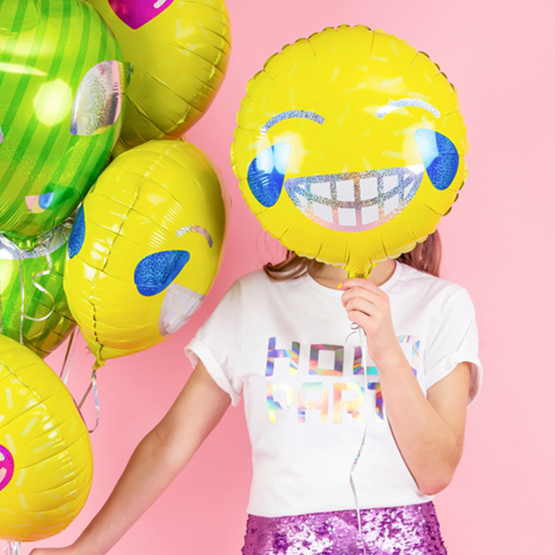smilende emoji folie ballon festartikler foedselsdags tema