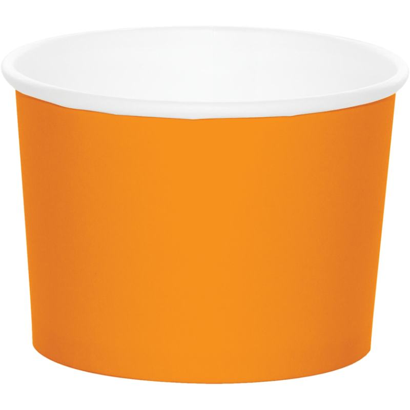 Snackbægre Orange - 8 stk (6,35 x 8,9 x 8,9 cm) | Orange tema Bægre - Temashop