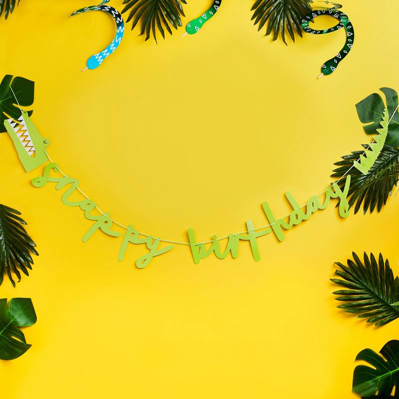 Snappy Birthday Guirlande - 1 stk (2 m) | Krokodille Guirlander - Temashop