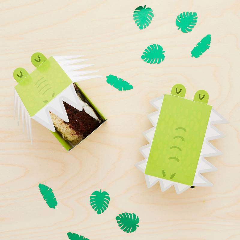Snappy Jungle Party Krokodille Kageæsker - 10 stk (10 x 4 cm) | Krokodille Æsker - Temashop