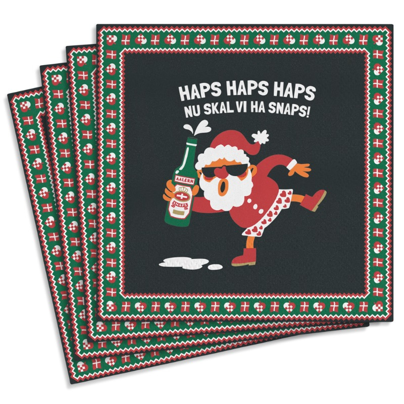 Snaps Servietter - 20 stk (33 x 33 cm) | Julefrokost Servietter - Temashop