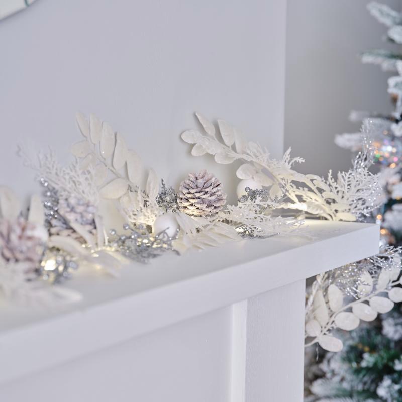 Sølvbær Guirlande - 1 stk (1,8 m) | Julepynt Guirlander - Temashop