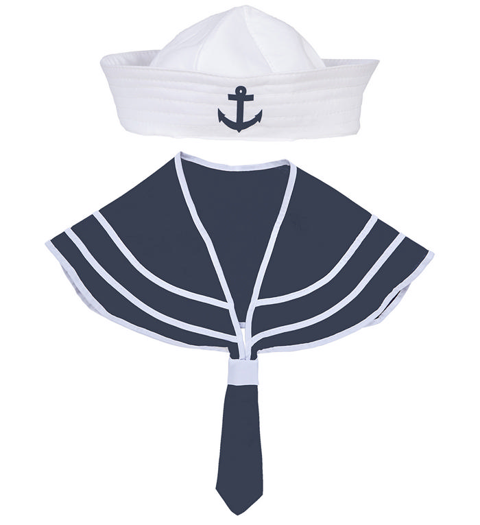 Sømand Krave & Hat | Maritimt Hat / Hue / Hjelm - Hovedtilbehør - Temashop