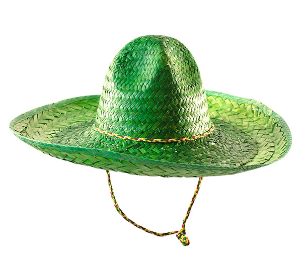 Sombrero Hat Grøn | Fiesta Hat / Hue / Hjelm - Hovedtilbehør - Temashop