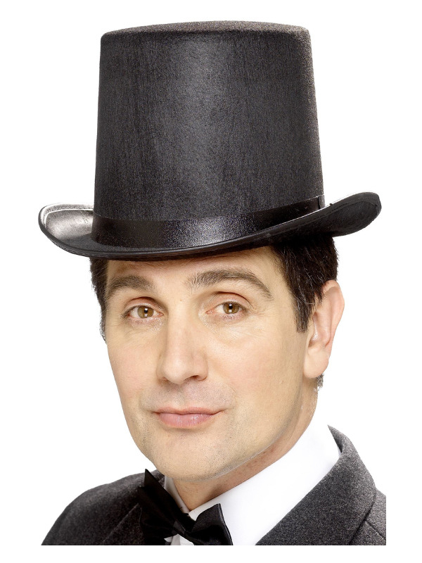 Sort høj hat | Gentleman Hat / Hue / Hjelm - Hovedtilbehør - Temashop