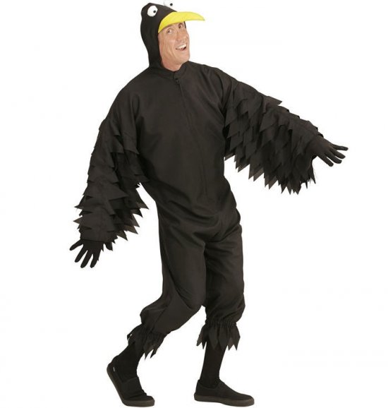 Sort Krage Kostume - Dyr kostume til voksne i størrelserne S-XL | Fugl kostume til mænd - Temashop