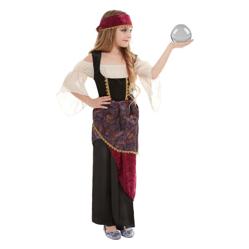 Spåkone Børnekostume - Fantasy / Eventyr kostume til børn i størrelserne 116-140 | Spåkone udklædning til børn - Temashop