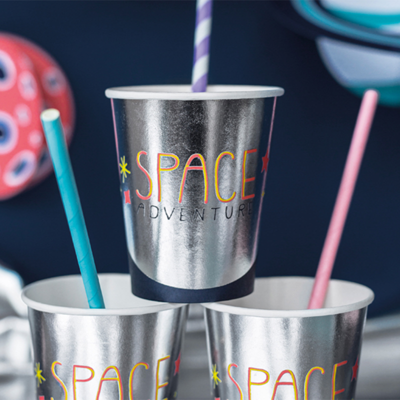 Space Party Kopper - 6 stk (200 ml) | Rummet Krus - Temashop