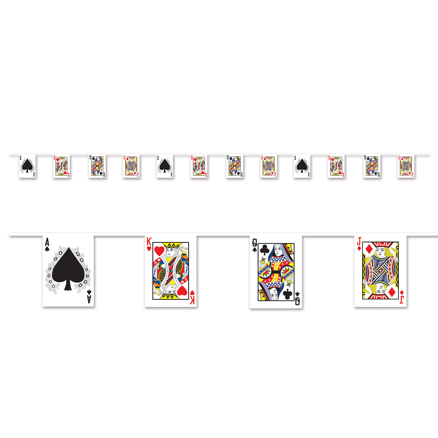 Spillekort Vimpel Banner - 1 stk (18 x 366 cm) | Casino Guirlander - Temashop