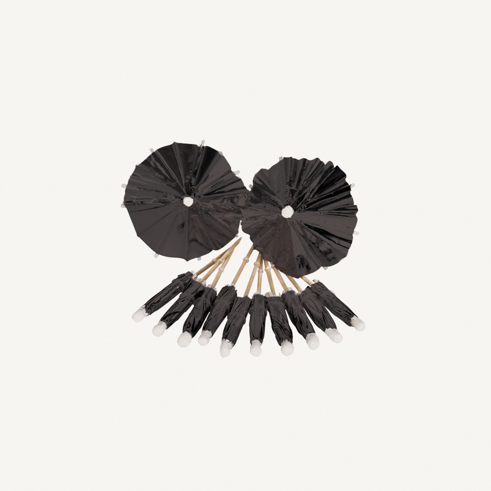 Drinkspynt Sæt Sort - 12 stk (10 cm) | Drinks Drinkstilbehør - Temashop