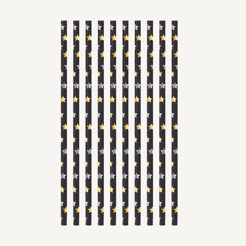 Stjerne Sugerør Sort