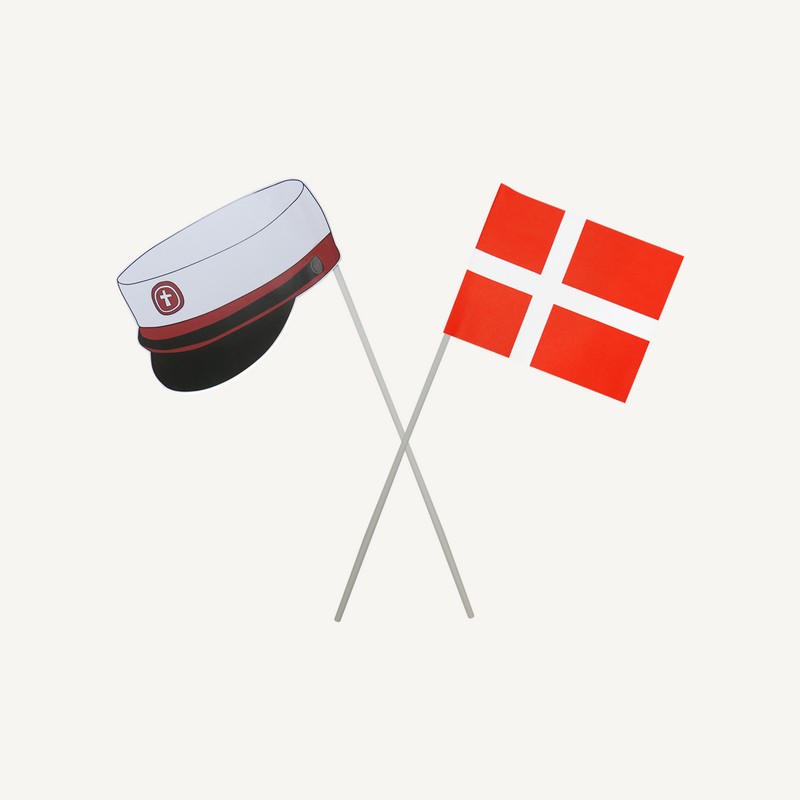 Studenterhue & Dannebrog Flag Rød