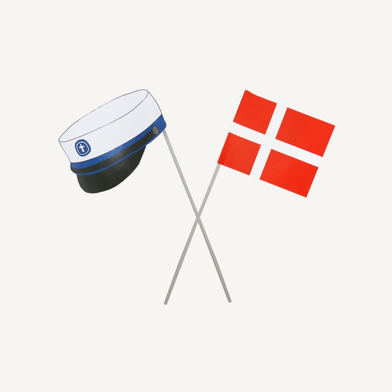 Studenterhue & Dannebrog Flag Blå
