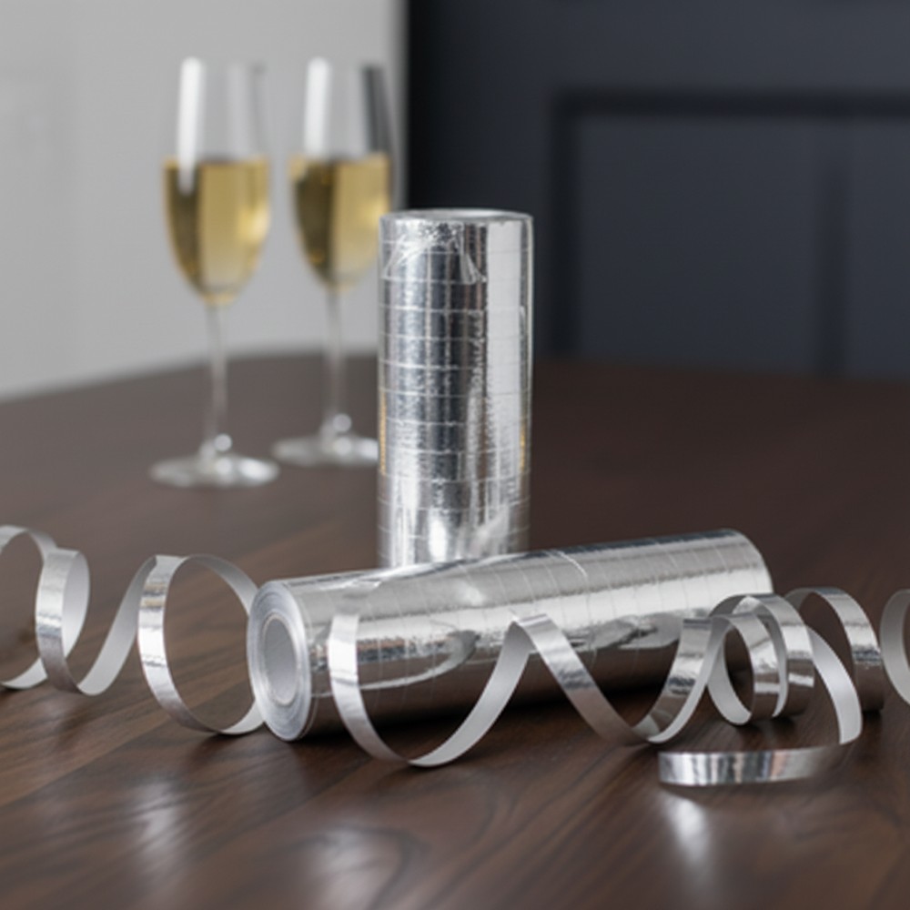 Metalliske Serpentiner Sølv