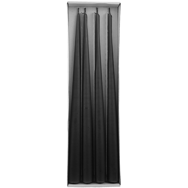Stagelys Sort - 4 stk (32 cm) - Temashop